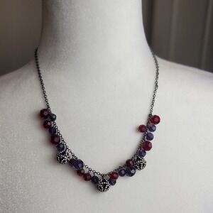 Chic Beaded Necklace in Deep Red and Black